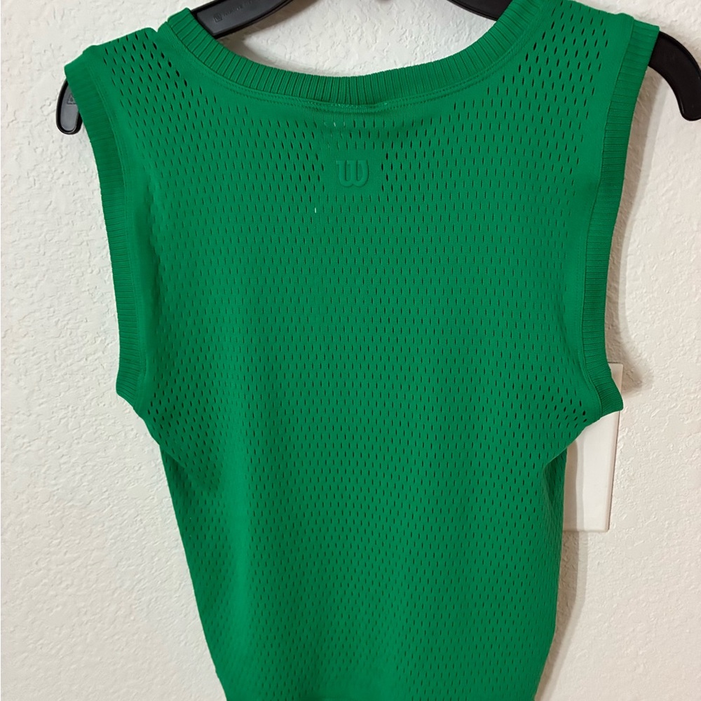 NWT Wilson Seamless Tank Top Green Mesh Athletic Sleeveless Size M - Picture 4 of 5